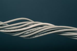 gray and white rolled cable